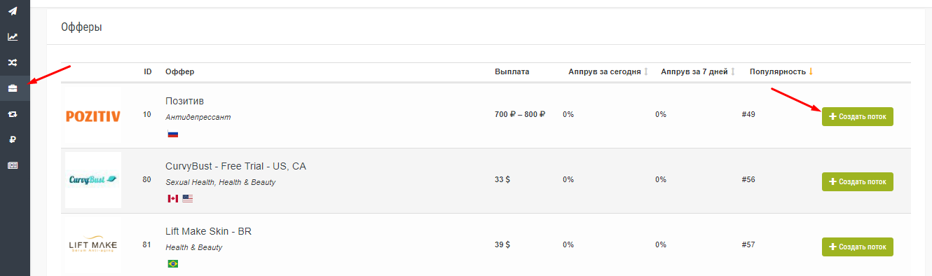 Создать поток - как работать в Dr Cash Создать поток - как работать в Dr Cash