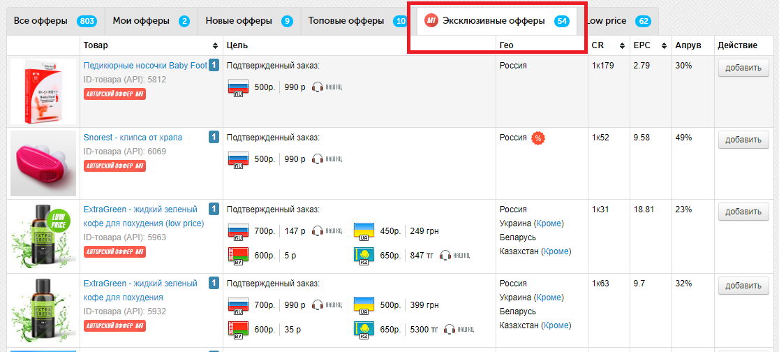эксклюзивные офферы m1-shop
