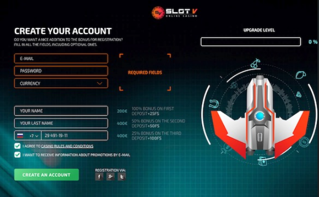 Пример лендинга Playattack c космолетом