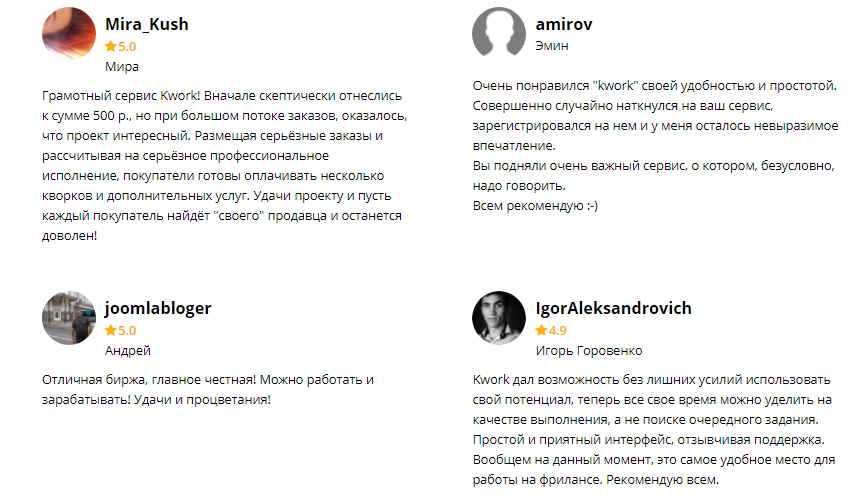 Отзывы о Kwork.ru