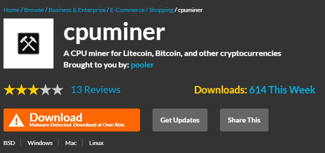 программа cpuminer для майнинга